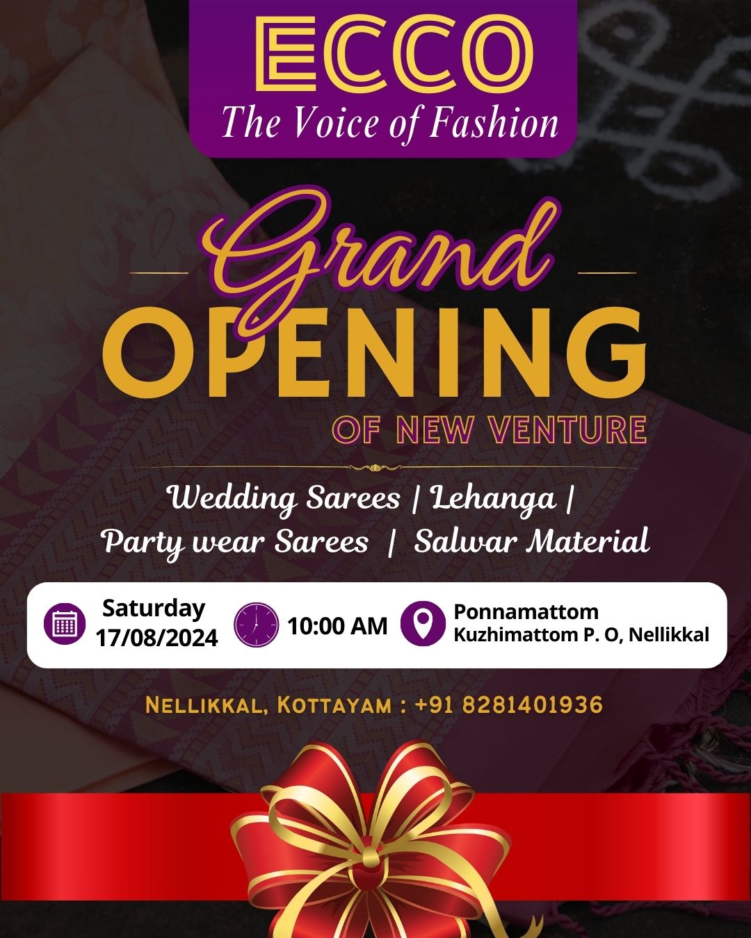 Cloth Store Opening Invitaion design for whatsapp