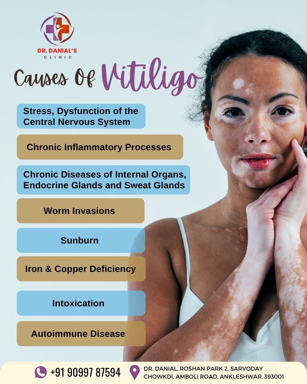 Vitiligo Doctor social media graphics design